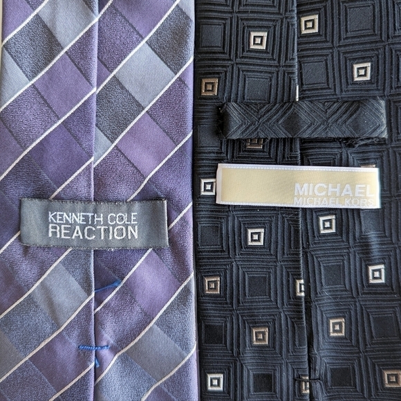 2pc Tie Bundle Grid Print & Jacquard- MICHAEL Michael Kors Kenneth Cole Reaction - Picture 2 of 14